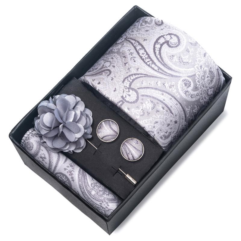 Herren Formale 8cm Krawatte Sechsteiliges Geschenkbox-Set für Bräutigam und Geschäftliche Anlässe