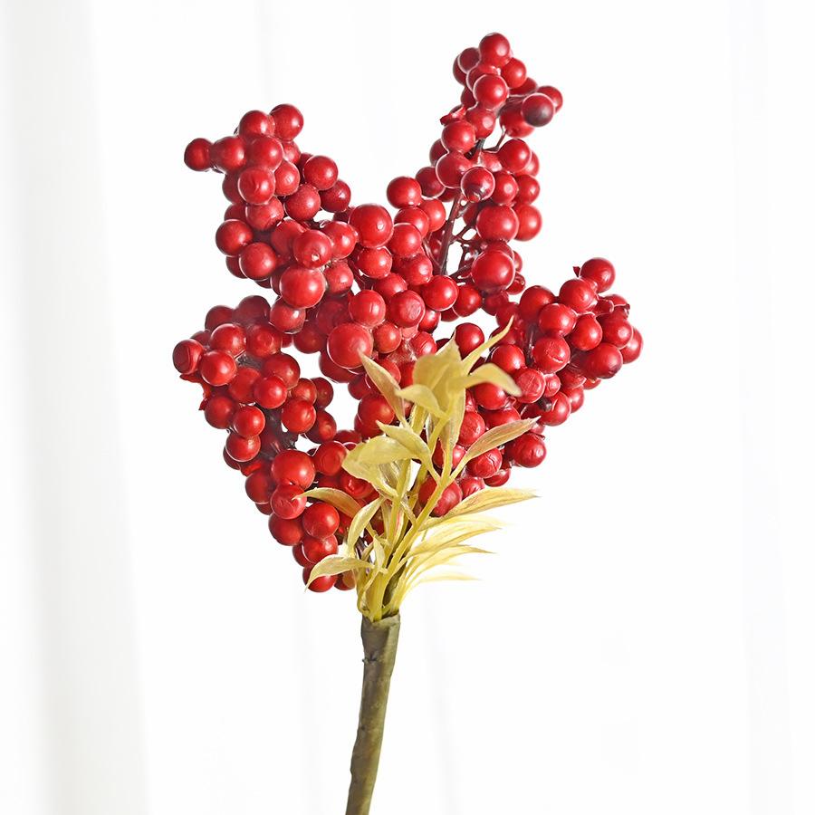 

Red Berry Small Olive Branch Simulation Flower Arrangement Home Christmas Interior Decoration Flowers красный