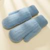 Gloves female winter cute student thickened couple male plush cycling cold warm full finger gloves