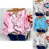 Off Women Shoulder Floral Tops Ladies Summer Loose T Shirt Blouse Plus Size