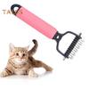 Pet Detangling Comb Handheld Undercoat Rake for Dogs Cats Double-Sided Stainless Steel Teeth Deshedding Grooming Brush for Thinning Shedding