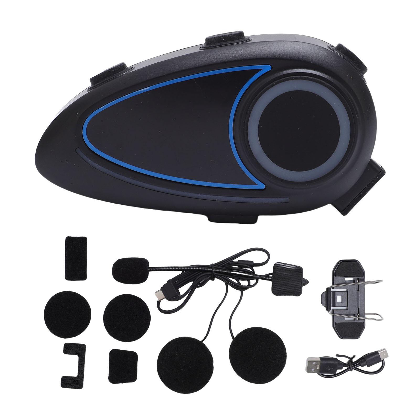 

Гарнитура для мотоциклетного шлема Bluetooth 5.4 IP65 Водонепроницаемая 40-мм динамик Гарнитура для шлема с подсветкой для музыки, GPS-навигации чёрный