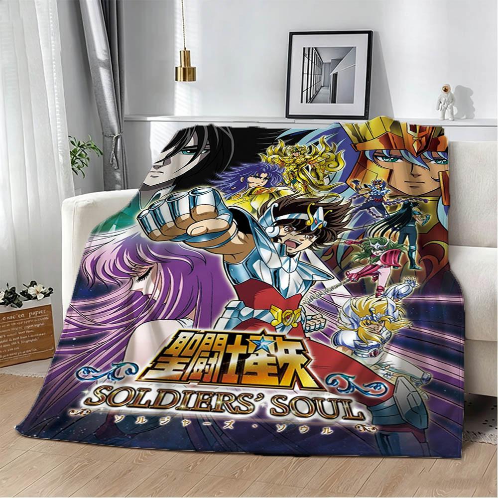 3D S-Saint S-Seiya Japan Anime Cartoon Flannel Blanket Soft Throw Blanket Art For Home Decor Bedroom Bed Sofa Picnic Fans Gifts