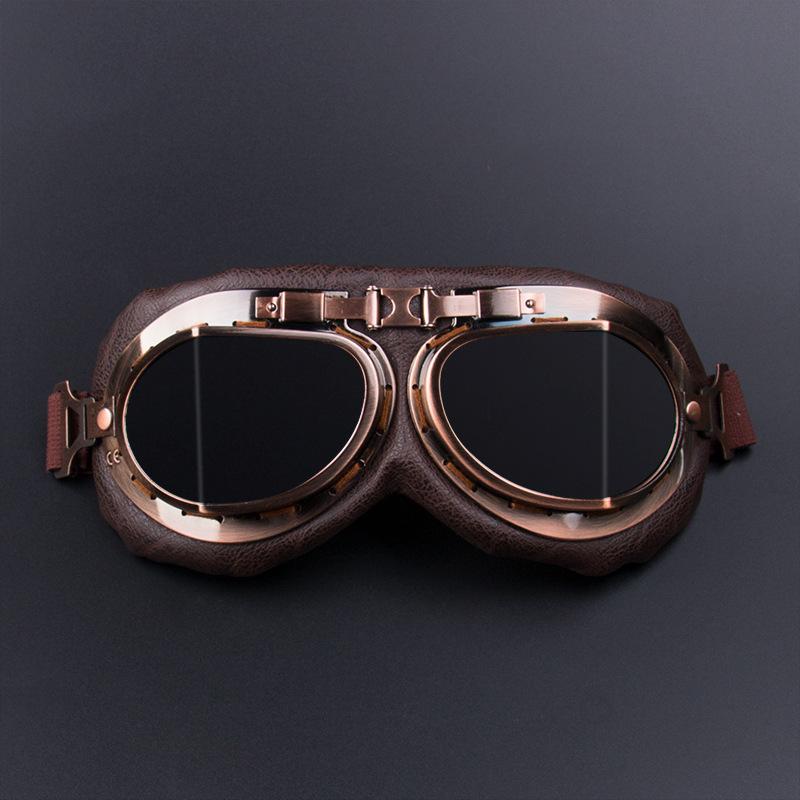Motorcycle Goggles Glasses Vintage Motocross Retro Aviator Pilot Cruiser ATV UV Protection Goggles
