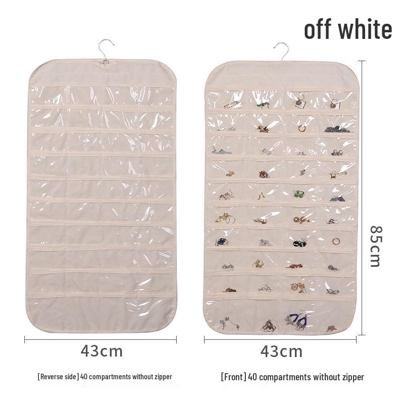 Wall-Mounted Transparent Hanging Jewelry Organizer with Large Capacity, Double-Sided Dustproof Storage Bag