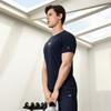 FILA Fitness Series Letter Print Breathable Sports Short Sleeve T-Shirt Men Tops Royal-Blue A11M421120FNV