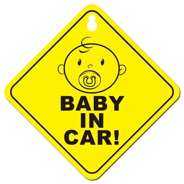 Baby On Board Safety Car Window Suction Cup Yellow Warning Sign Accessor Driving Accessor Car Sticker