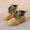 Children's Fashion Yellow Boots Boys Catwalk Short Boots Warm Cotton Boots