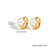 Stainless Steel Dainty White Flower Hoop Earrings Gold Plated Small Floral Huggies Earrings Waterproof Party Jewelry for Women
