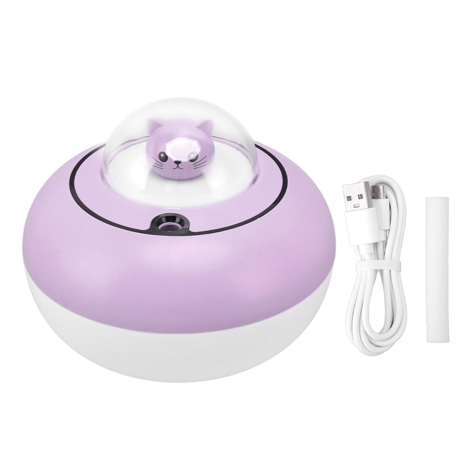 

Мини увлажнитель воздуха Милая скульптура кошки Портативный Тихий Настольный Увлажнитель воздуха для дома офиса USB-штекер фиолетовый