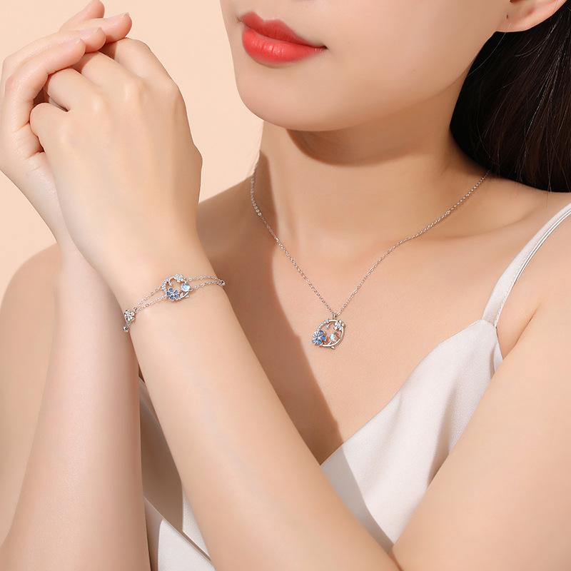 Tancise 925 Sterling Silber Armband Schmuck Geometrische Perlenkette Gliederarmbänder Mode Feines Hochzeitsgeschenk für Freundin Frauen