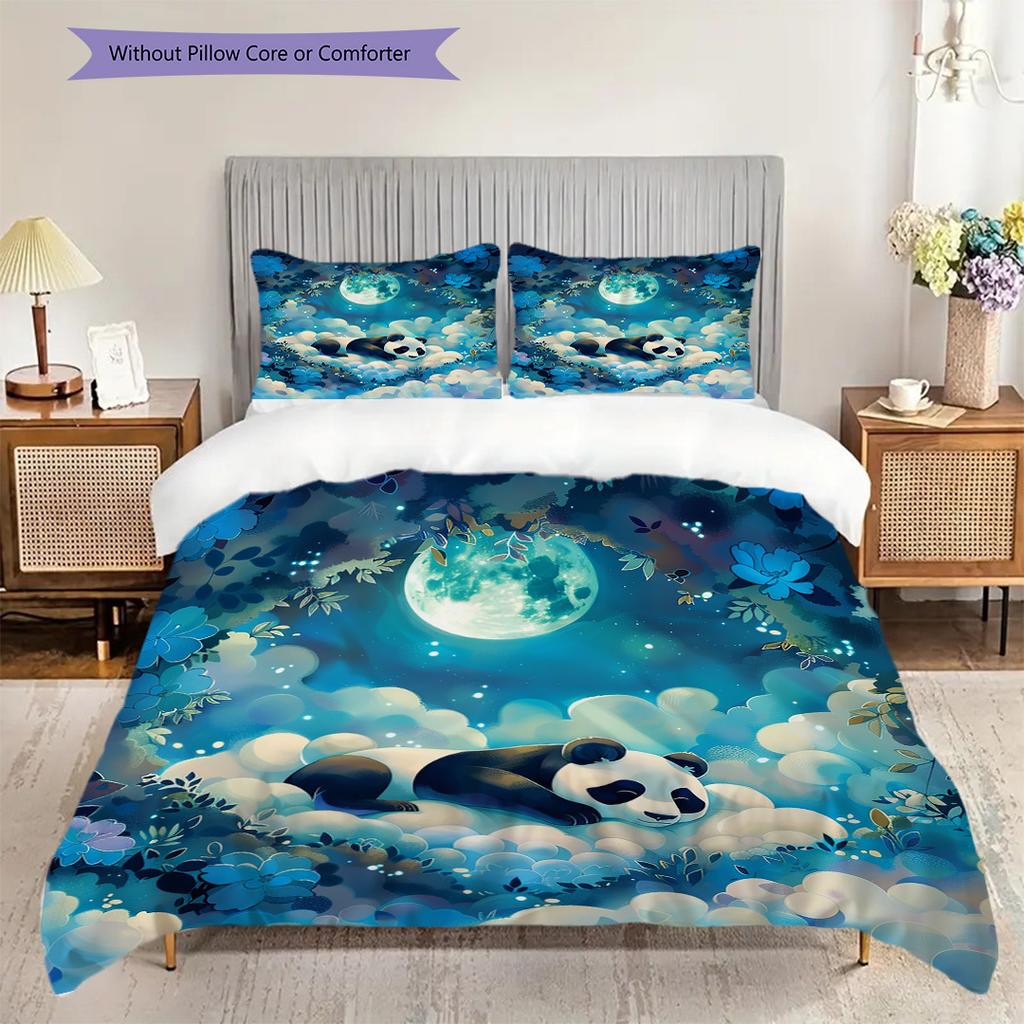 Set Copripiumino Trapuntato con Fantasia Panda Federa Decorazione per la Casa Regalo di Compleanno (1 * copripiumino + 2 * federa, senza nucleo)