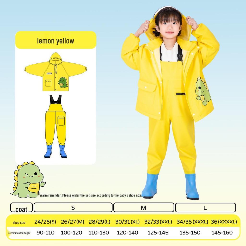 Two-Piece Children's Water Play Suit: Raincoat & Boots for Boys, Girls, Babies - Ideal for Kindergarten, School, Beachcombing.