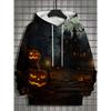 Halloween Pumpkin 3D Print Hoodies Men's Long Sleeve Hooded Sweatshirts Pullover Oversized Harajuku Coat Unisex Street Clothing