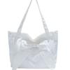 Bow Canvas Bag New Large Capacity Solid Color Shoulder Bag Fashion Commuter Casual Tote Bag Women