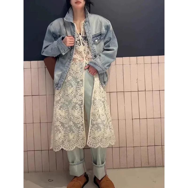 Summer Sleeveless Sexy Women Dresses Y2k Aesthetic Embroidery Flower Dress Fairy Harajuku Lace Split Grunge Vestidos
