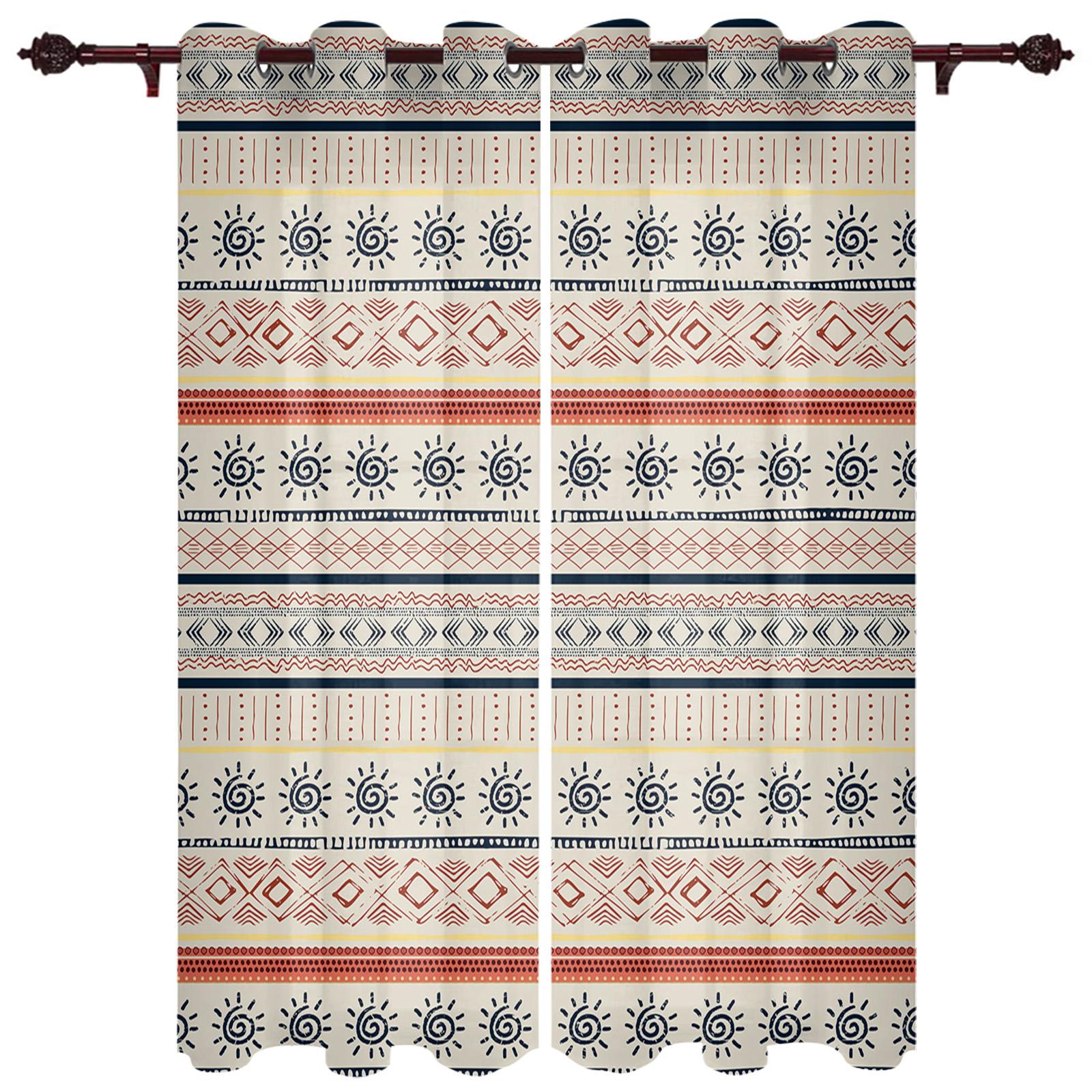 Шторы для окон с узором ацтеков для гостиной — фото 17