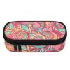 Pencil Case Wear Resistant Polyester Portable Zipper Closure with Main Pocket Mesh Layer and Removable Pen Divider for Boys Girls