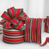 25Yards/Roll Stripes Ribbon DIY Crafts Bows Floral Decor Red Green Ribbons for Cake Box Gift Packaging 2.5cm Christmas