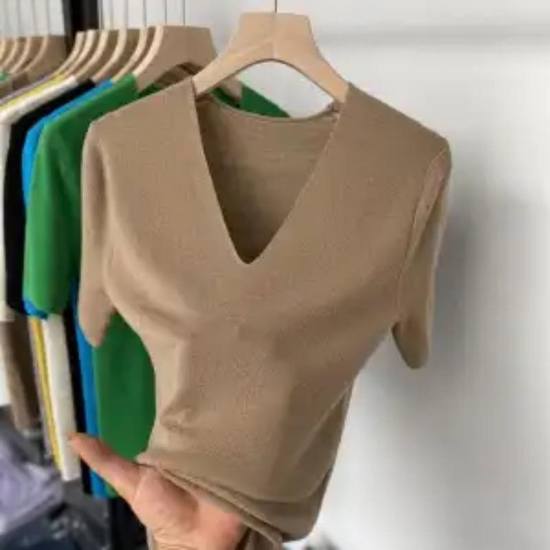 Women s Burgundy V-Neck Ribbed Knit Top Short Sleeve Slim Fit Casual Tee S дубильная кора