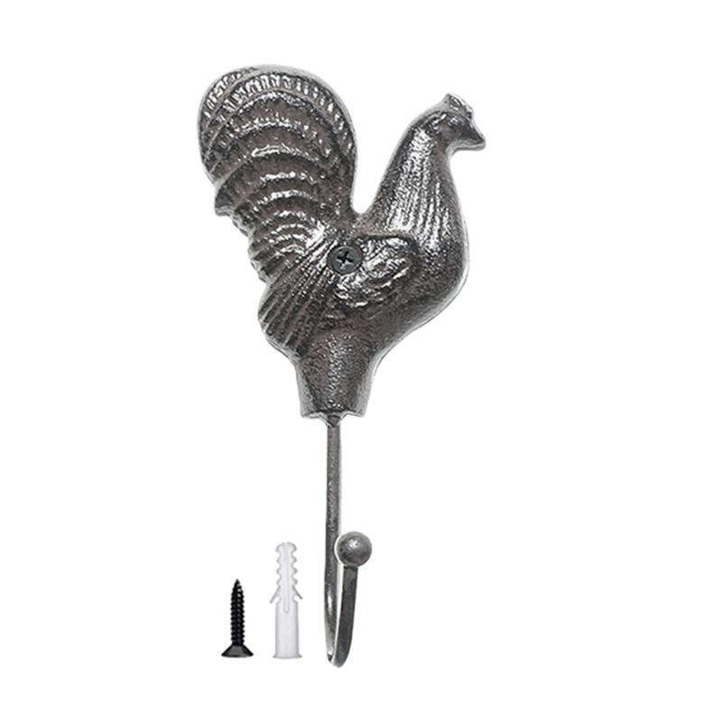 

Handcrafted Iron Animal Hook With Rooster/Hen Design For Wall Organization And Decoration Chicken Shaped Hanger