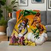 "Prehistoric Fun: Tom & Jerry's Dino Adventure Poster Print"Blanket Flannel Throw Blanket for Sofa, Bed, Travel, Camping, Office