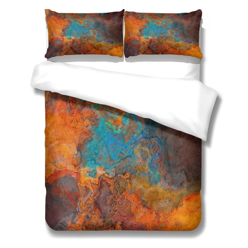 Copper Turquoise Patina Texture Duvet Cover Set King Queen Twin Single Size Duvet Cover Pillow Cases Bed Linen Set