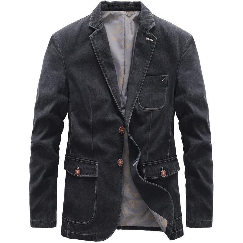 Herren British Style Baumwoll-Denim Freizeit Anzugjacke - Frühjahrs-/Herbstkollektion