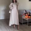 European and American Autumn/Winter High Neck Casual Loose Solid Color Slimming Shawl Set Dress