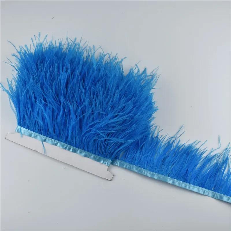 1M 5M 10Meter 8-10Cm Black Ostrich Feather  Trims Natural White Ostrich Feather For Craft Ribbon Fringe For Skirt Party Clothing