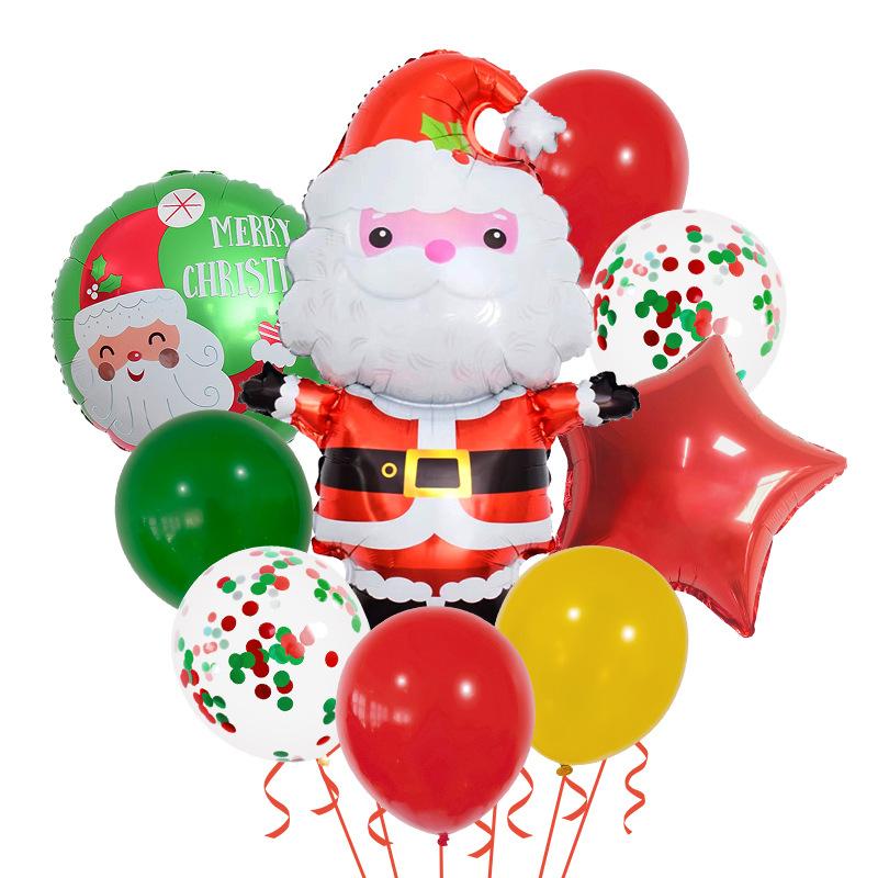 

Christmas Balloon Set Christmas Tree Old Man Gingerbread Man Aluminum Film Latex Balloon Decoration Scene Arrangement Santa hug