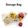 Eco-Friendly Cotton Reusable Mesh Fruit and Vegetable Storage Bag Washable Storage Mesh Bags