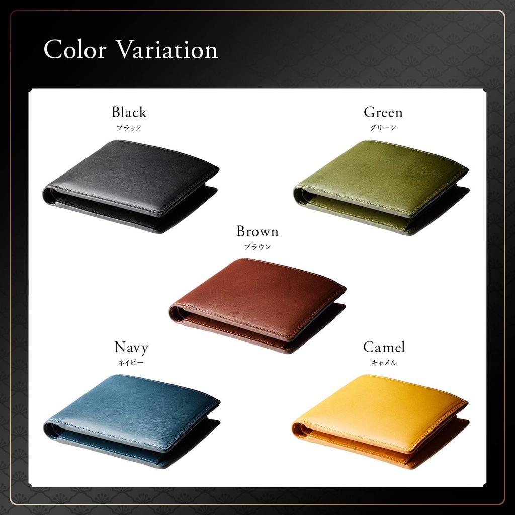 GLEVIO Tochigi Leather Bifold Wallet  Made by Top-Quality Wallet Craftsmen  Men's Bifold Wallet, Small Wallet, Black