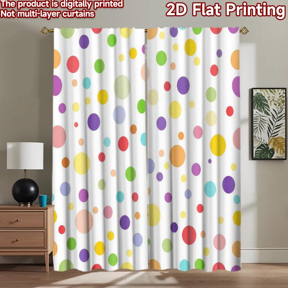 2D flat Photography Backdrop Background cloth Colorful Dots on White 100% Polyester Party & Holiday Decor Perfect for