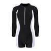 Swimsuit Women's One-piece Long-sleeved Sunscreen Conservative Belly-covering Slimming Swimming Pool Hot Sports