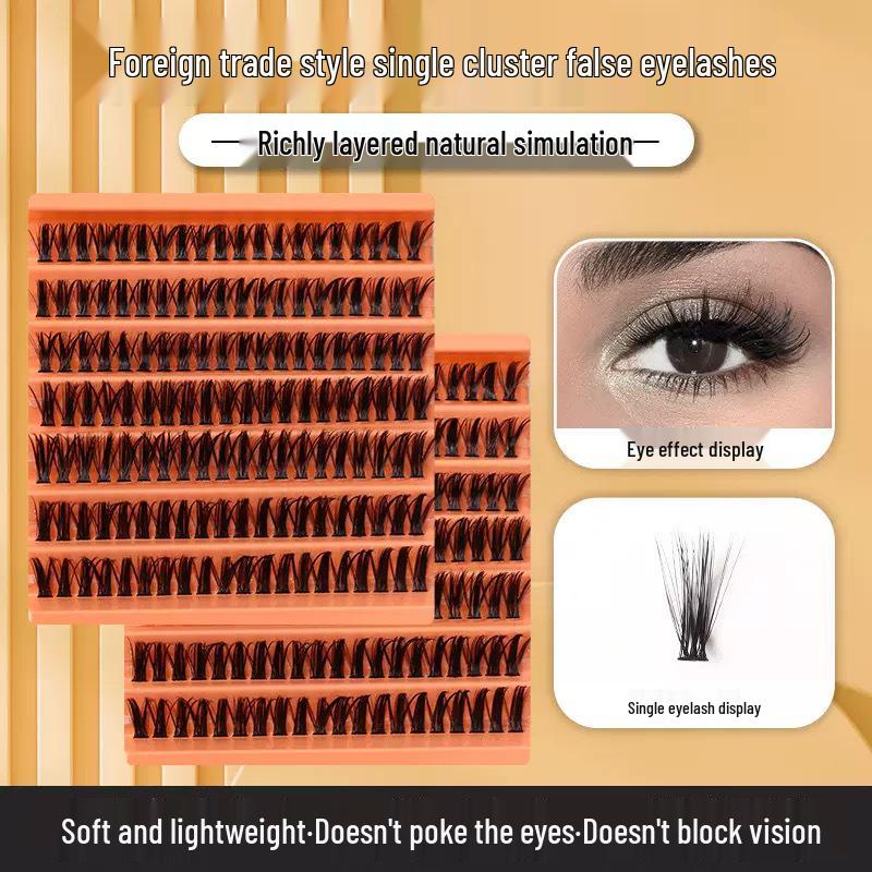 European & American Cluster Eyelashes: 30p-100p Natural Thick False Lashes
