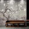 Retro Photo Wallpaper Plum Blossom Mural Hand Painted Flowers Birds Wall Murals Living Room Study Fresco