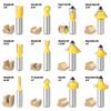 12pcs 6mm 8mm 1/4in 1/2in Shank Router Bits Set Woodworking Milling Cutter Trimming Straight Bits Carbide Engraving Cutting Tool