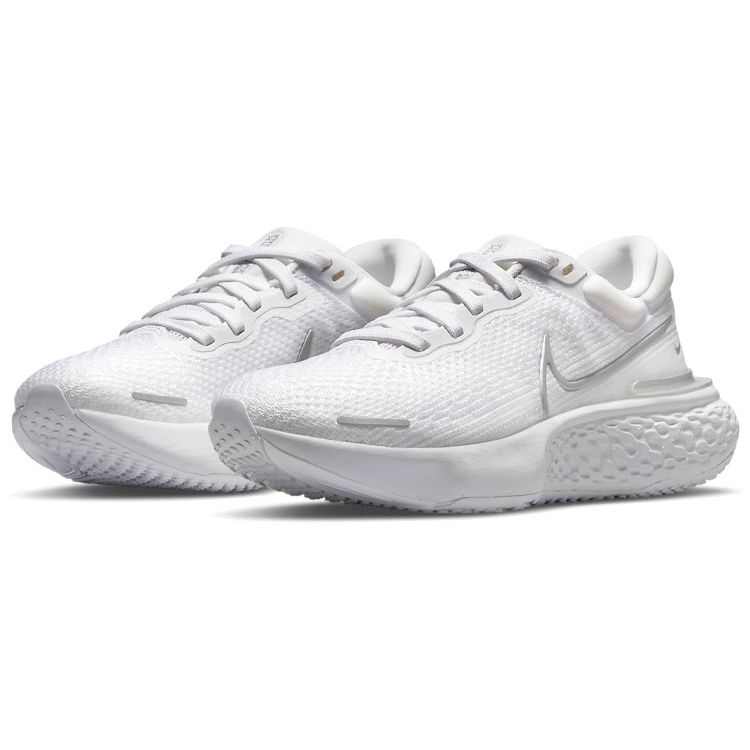 Nike ZoomX Invincible Run Flyknit White Metallic Silver Women Sneakers Pure-Platinum CT2229-101