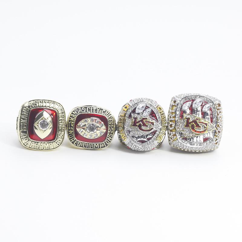 Kansas City Chiefs Super Bowl Championship Ring Set: 1966, 1969, 2019, 2023 (4 Pieces)