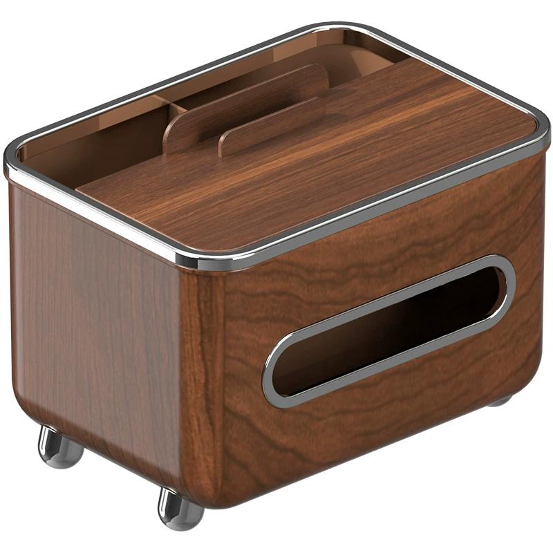Caja de pañuelos multifuncional para sala de estar, organizador de escritorio con soporte para mando