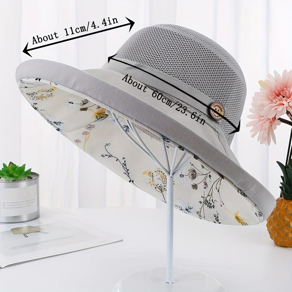Women Mesh Sun Hats Summer Beach Packable Wide Brim Chin Strap