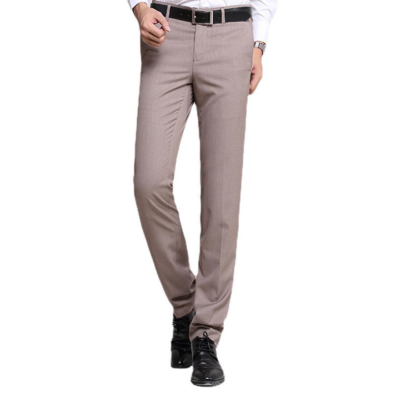 Spring/Summer Men's Slim Fit Iron-Free Straight Leg Dress Pants
