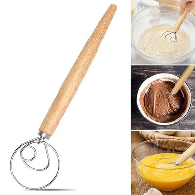 1PC Danese Pasta Frusta In Acciaio Inox Miscelatore A Mano Frullatore Frullino per le uova Frusta Bar Pasticceria con Manico In Legno Strumenti di Cottura