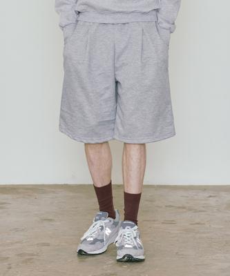 Singkeolupeu Minimal Pintuck Sweat Shorts Pants - Gray