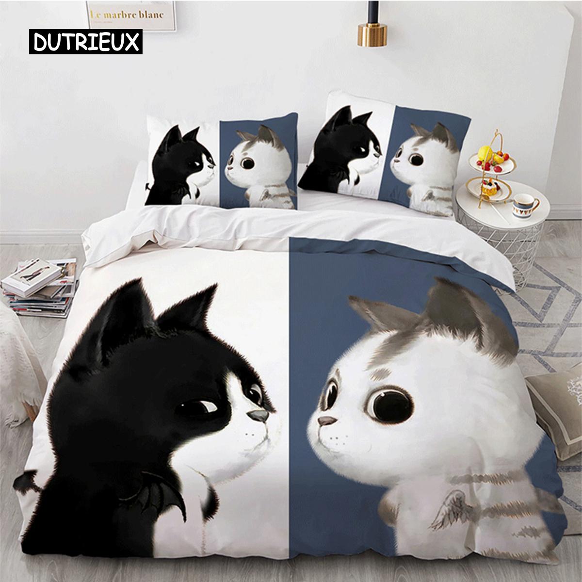 

Lovers Duvet Cover Love Theme Couple Bedding Set Microfiber Animals Comforter King Size Valentine Gifts Decor EU single(135x200cm)