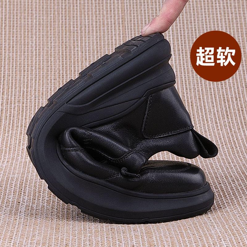 New Men Cow Leather Casual Shoes Fashion Designer Leisure Sport Shoes Cool Black Sneakers