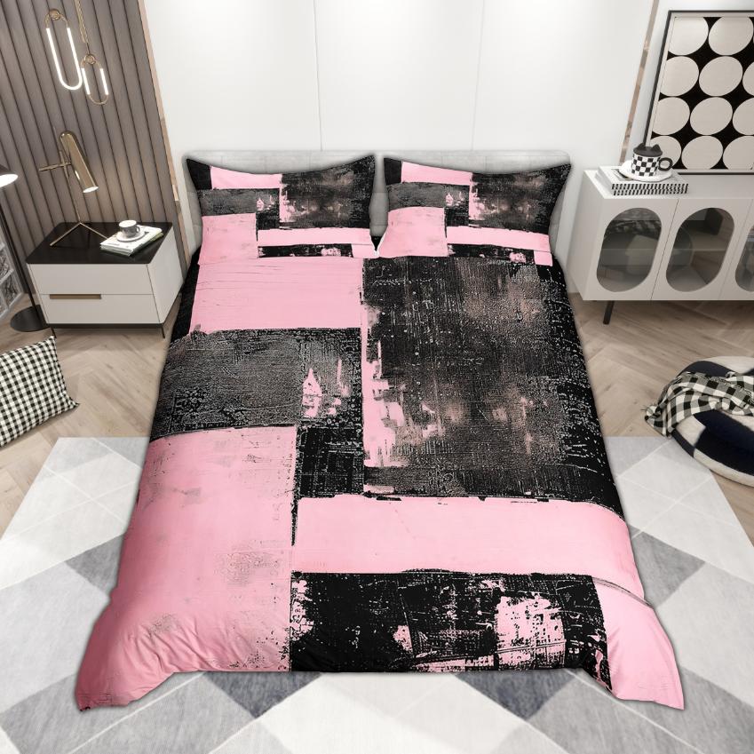 Homewish Grunge Ombre Duvet Cover Set 2pcs/3pcs, Watercolor Oil Painting Bedding, Modern Abstract Minimalist Quilt Cover Set