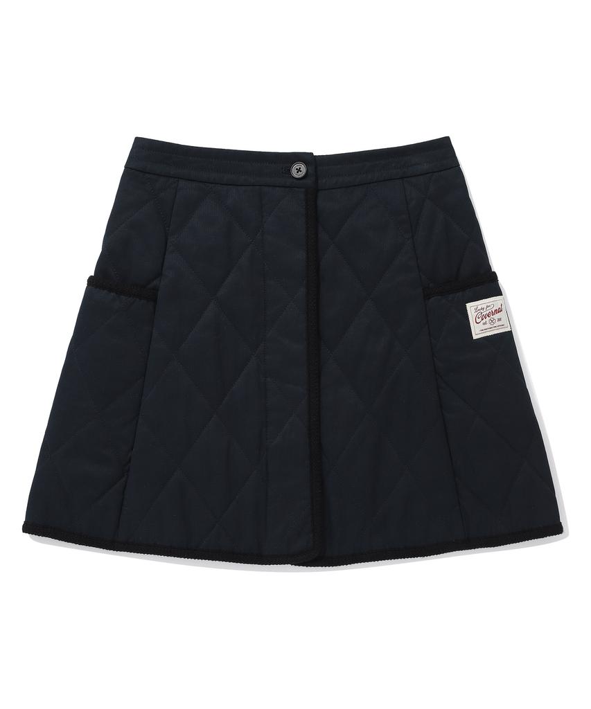 Covernat Woman Quilted Wrap Mini Skirt Dark Navy