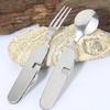 Camping Tableware Set Stainless Steel Folding Fork Spoon Knife Bottle Opener Removable Tableware Travel Kitchen User Portable